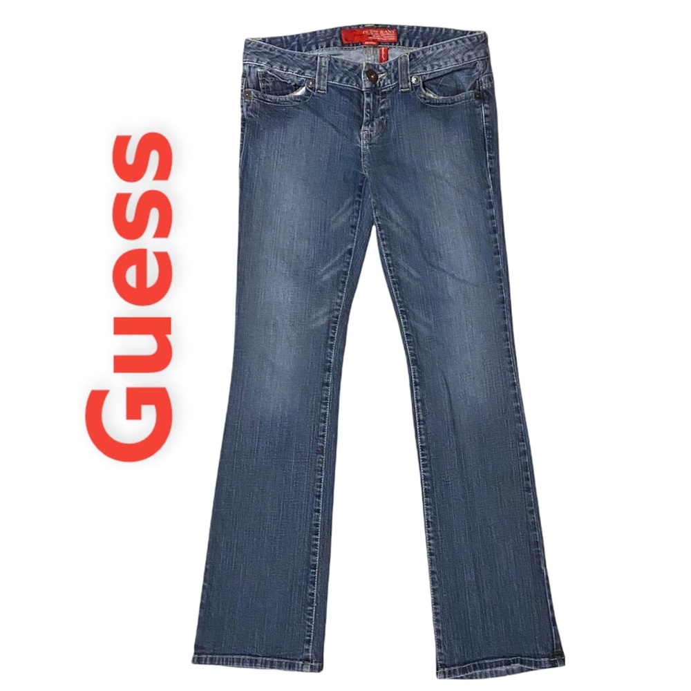 Guess women’s size 30 Daredevil Bootcut stretch blue jeans
